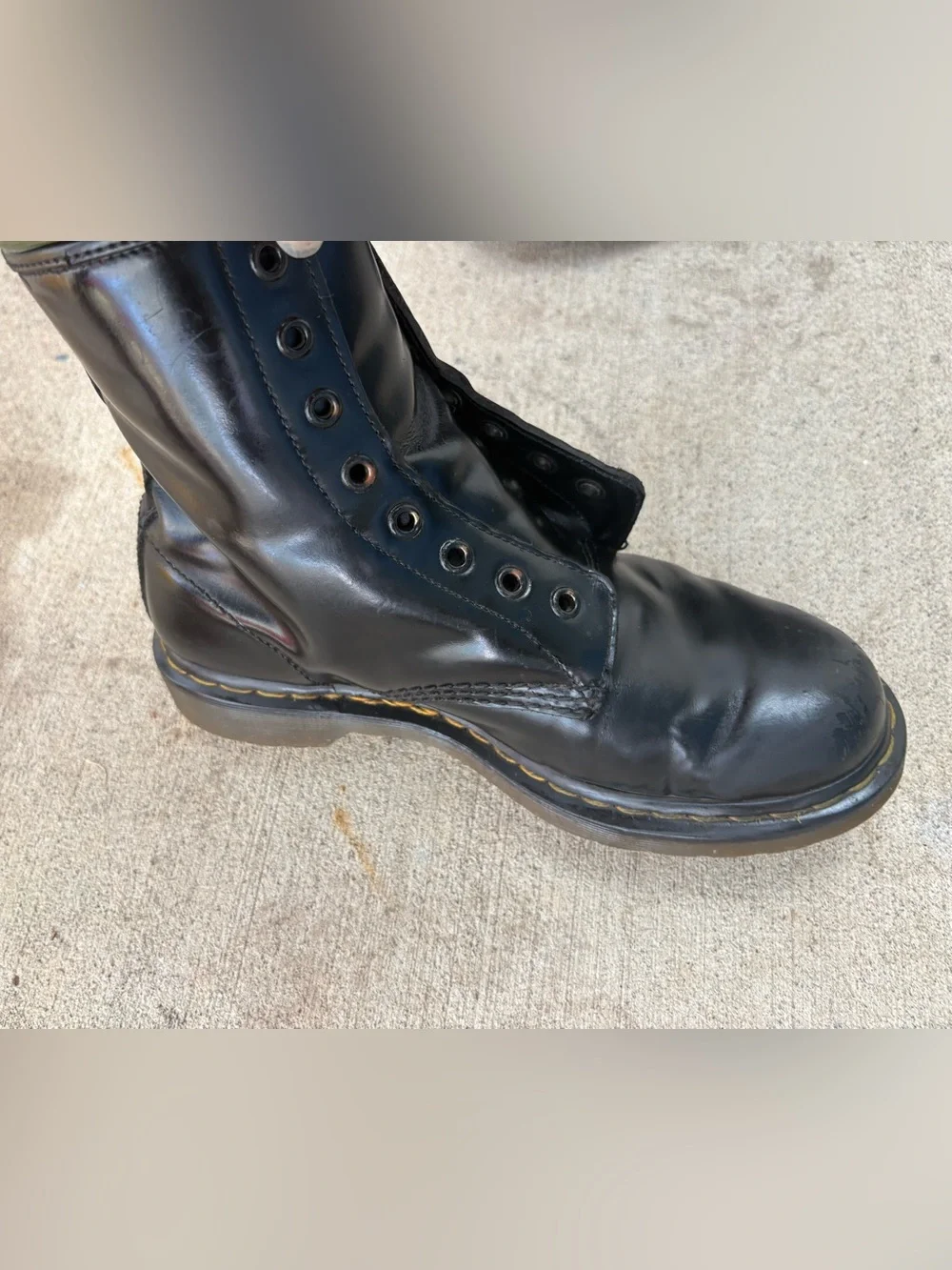 Dr. Martens Black Leather Lace-Up Combat Boots